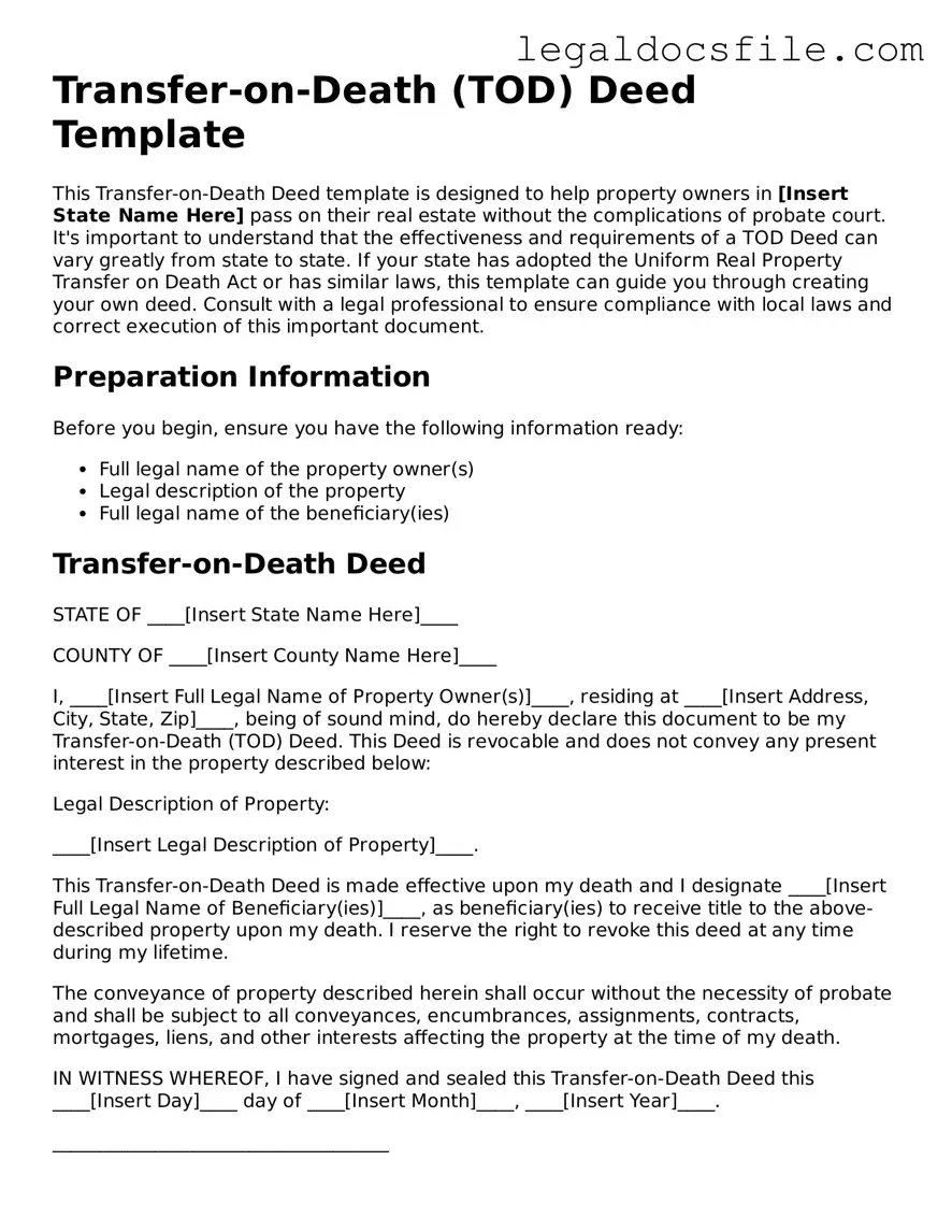 Printable Transfer-on-Death Deed Document