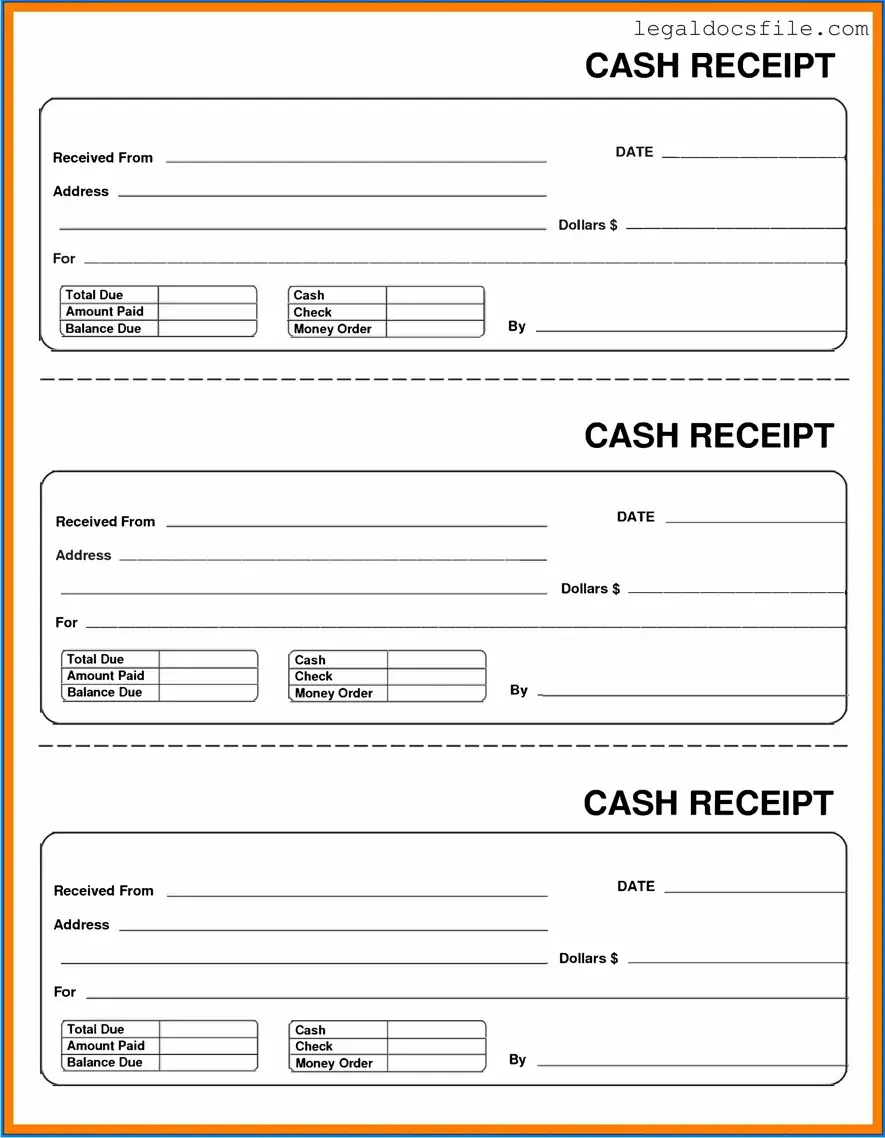 Printable Cash Receipt Template in PDF