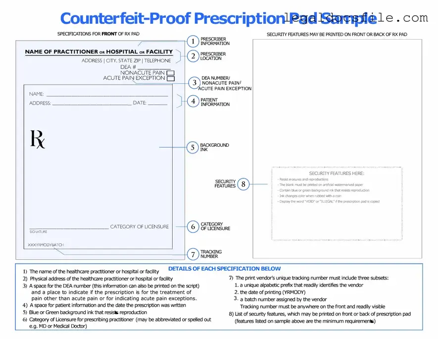 Printable Prescription Pad Template in PDF