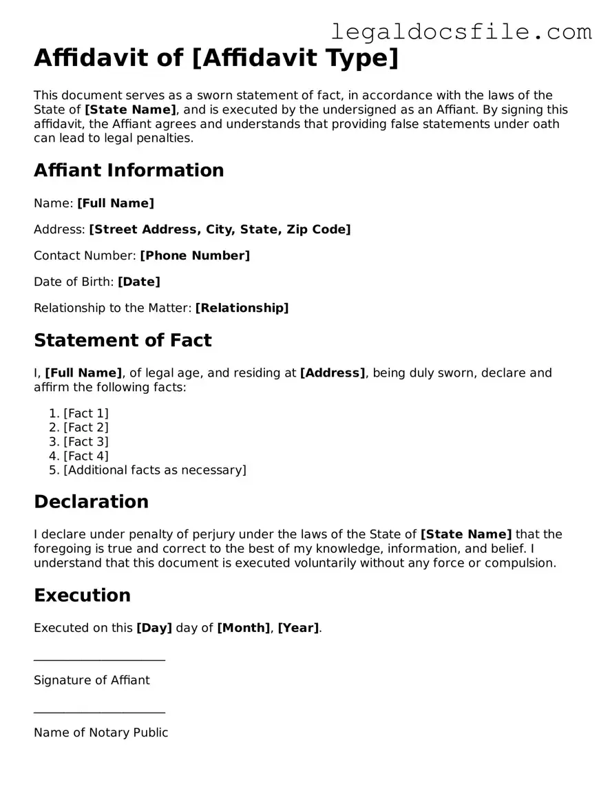 Printable Affidavit Document