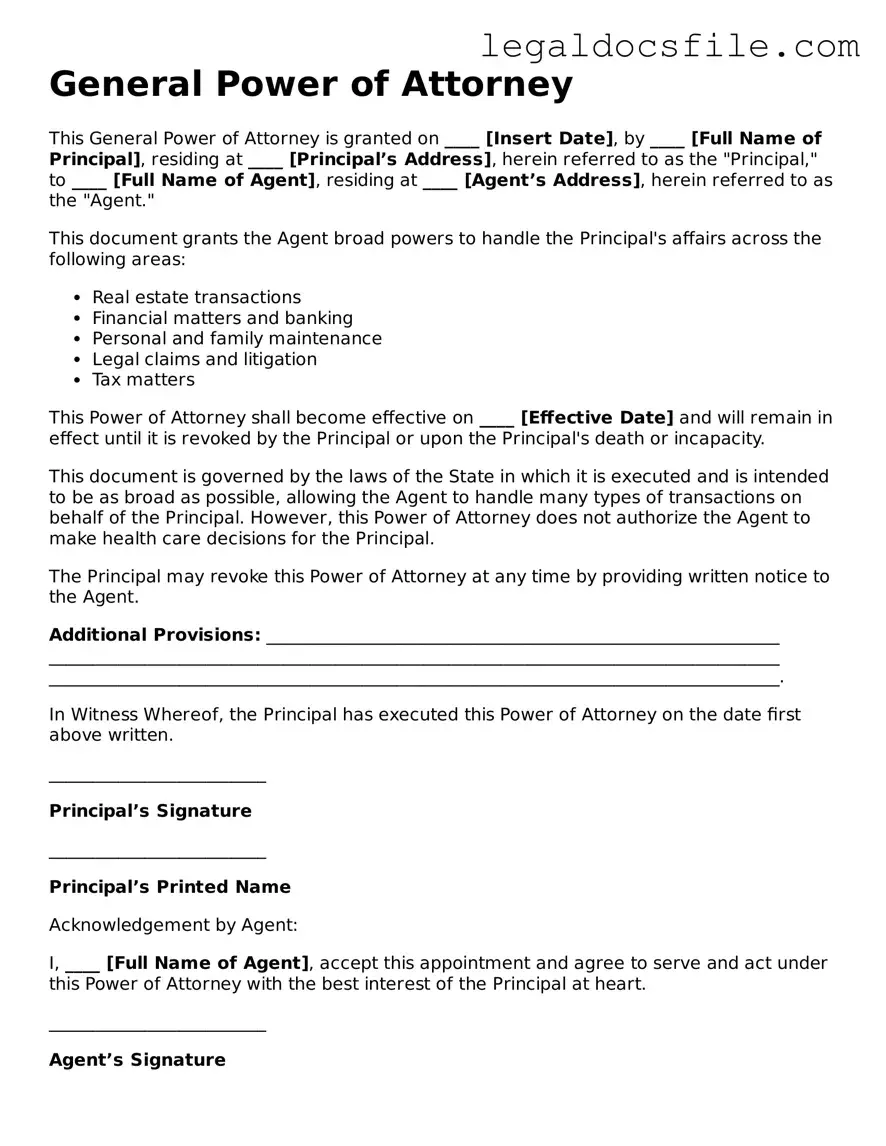 Printable Power of Attorney Document