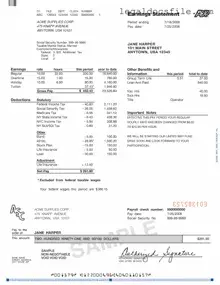 Printable Adp Pay Stub Template in PDF