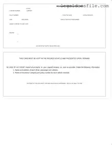 Printable Auto Insurance Card Template in PDF