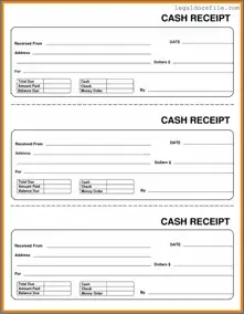 Printable Cash Receipt Template in PDF