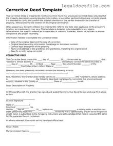 Printable Corrective Deed Document