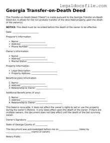 Valid Transfer-on-Death Deed Template for the State of Georgia