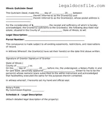 Valid Quitclaim Deed Template for the State of Illinois