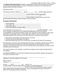 Valid Deed Template for the State of Illinois