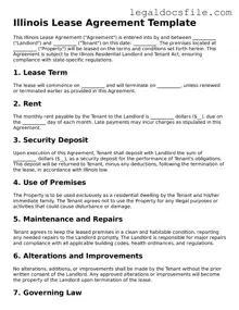 Valid Lease Agreement Template for the State of Illinois