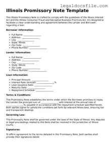 Valid Promissory Note Template for the State of Illinois