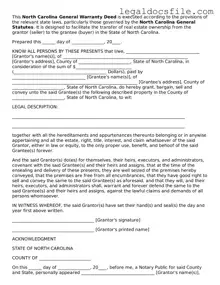 Valid Deed Template for the State of North Carolina
