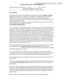 Printable Owner Operator Lease Agreement Template in PDF
