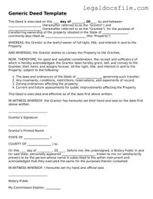 Printable Deed Document
