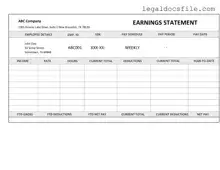 Printable Independent Contractor Pay Stub Template in PDF
