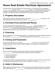 Valid Real Estate Purchase Agreement Template for the State of Texas